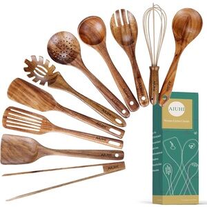 AIUHI Wooden Kitchen Utensil Set